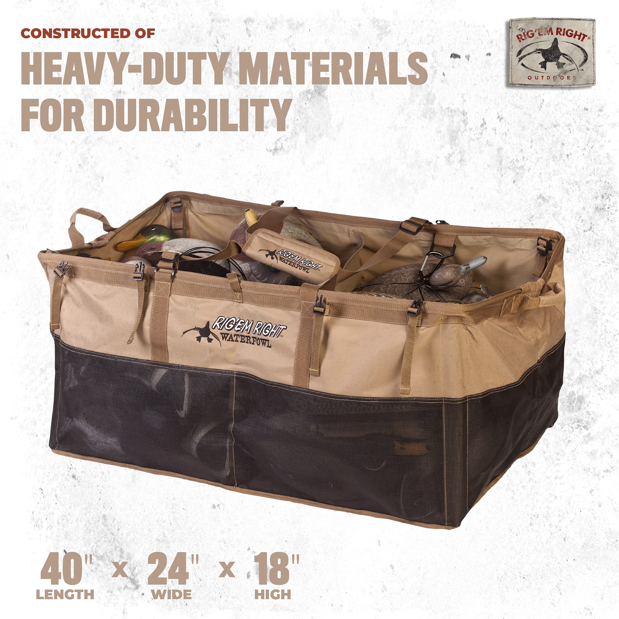 Rig'Em Right bag back view highlighting padded straps for all-day comfort.