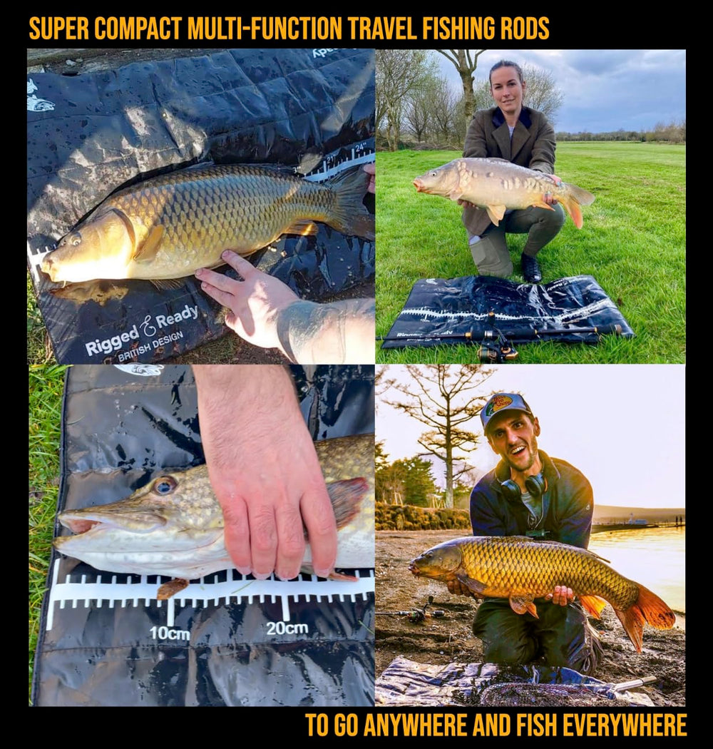 Oxford nylon fabric with cm and inch fish measure on the mat