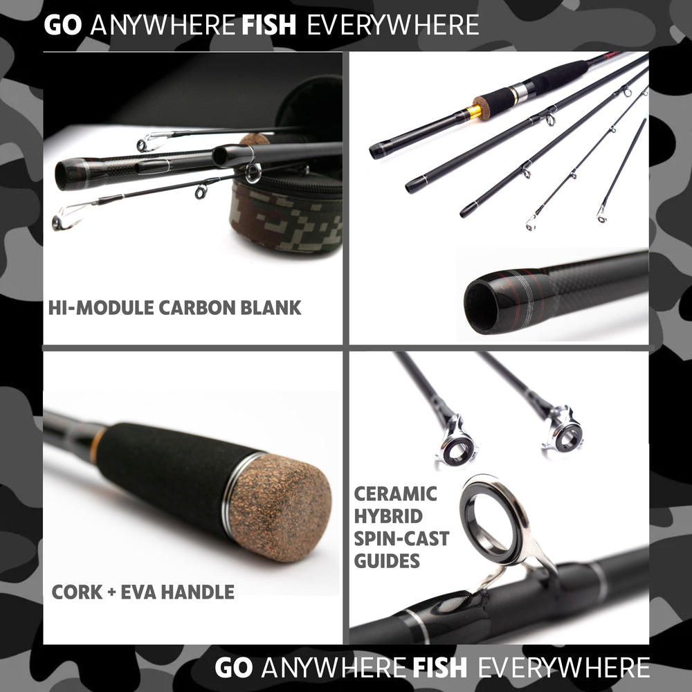 Rigged & Ready Predator P-S-B four-section travel rod ready for packing