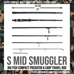 Rigged & Ready S Mid Smuggler 270cm rod designed for compact travel and versatile waters.