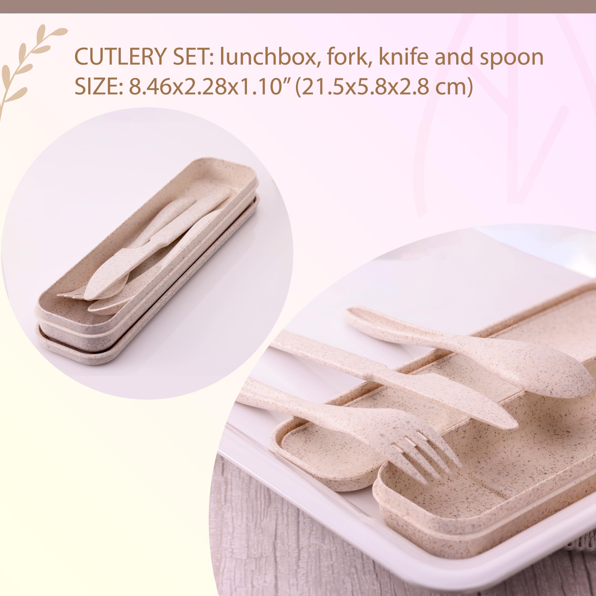 Rightitem compact wheat straw utensils inside a backpack illustrate portability