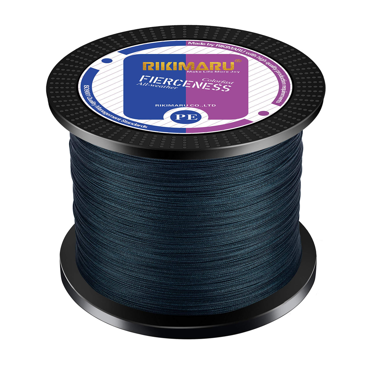 RIKIMARU braided line 40lb 8-strand spool closeup showing abrasion resistance