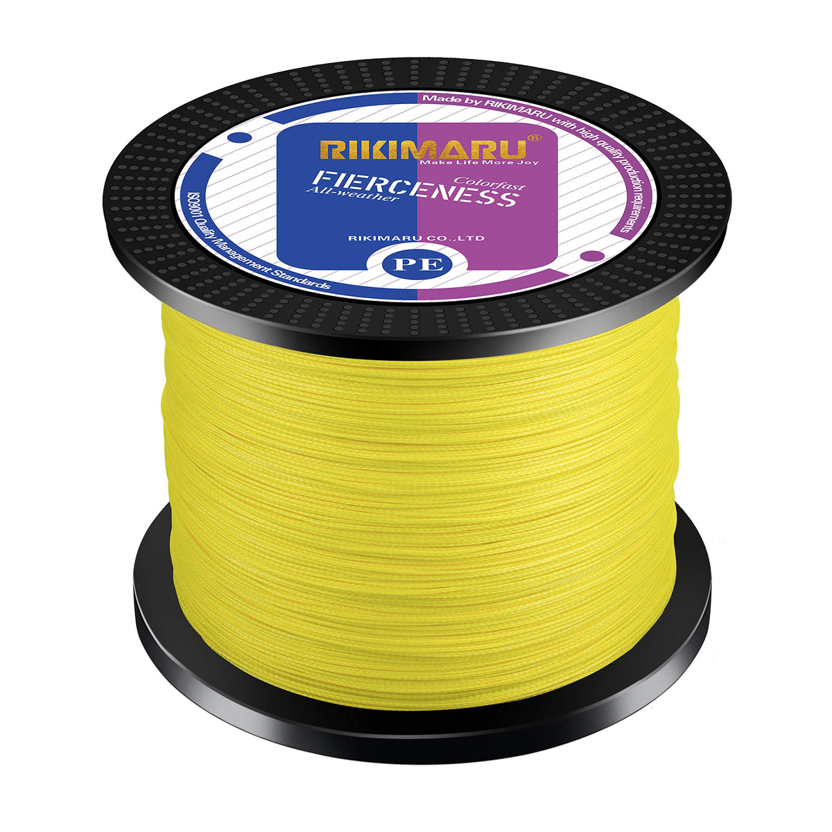 RIKIMARU braided line yellow coil demonstrates rugged abrasion resistance for tough covers.