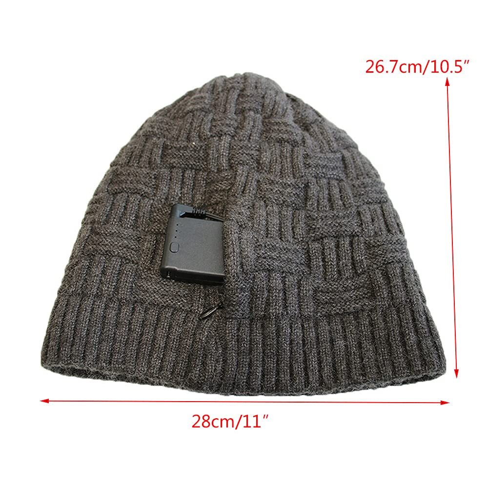 Riloer winter heated hat top view highlights sleek knit design