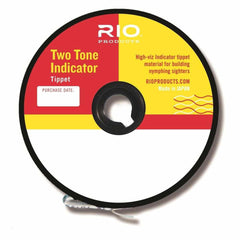 RIO 2-Tone Indicator Tippet 2X in fluorescent pink and chartreuse, close-up