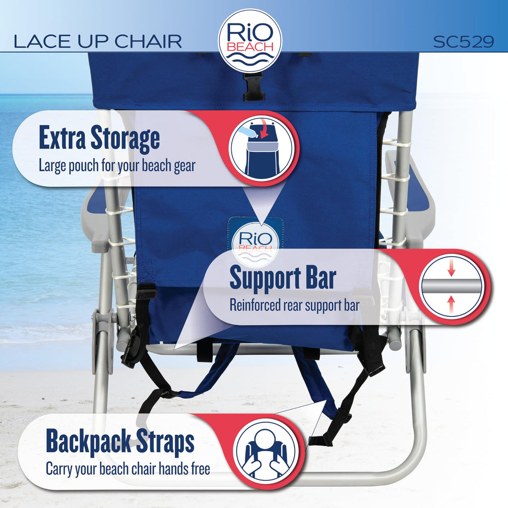 11-inch seat height of Rio Brands chair improves getting in and out.