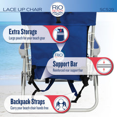 11-inch seat height of Rio Brands chair improves getting in and out.