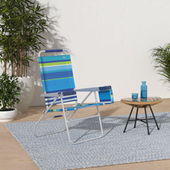 Rio Brands 4-position recline with SAFE-ADJUST prevents pinching during adjustments