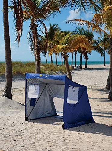 RIO Brands Beach Sol Cabana blue color stands out on the beach