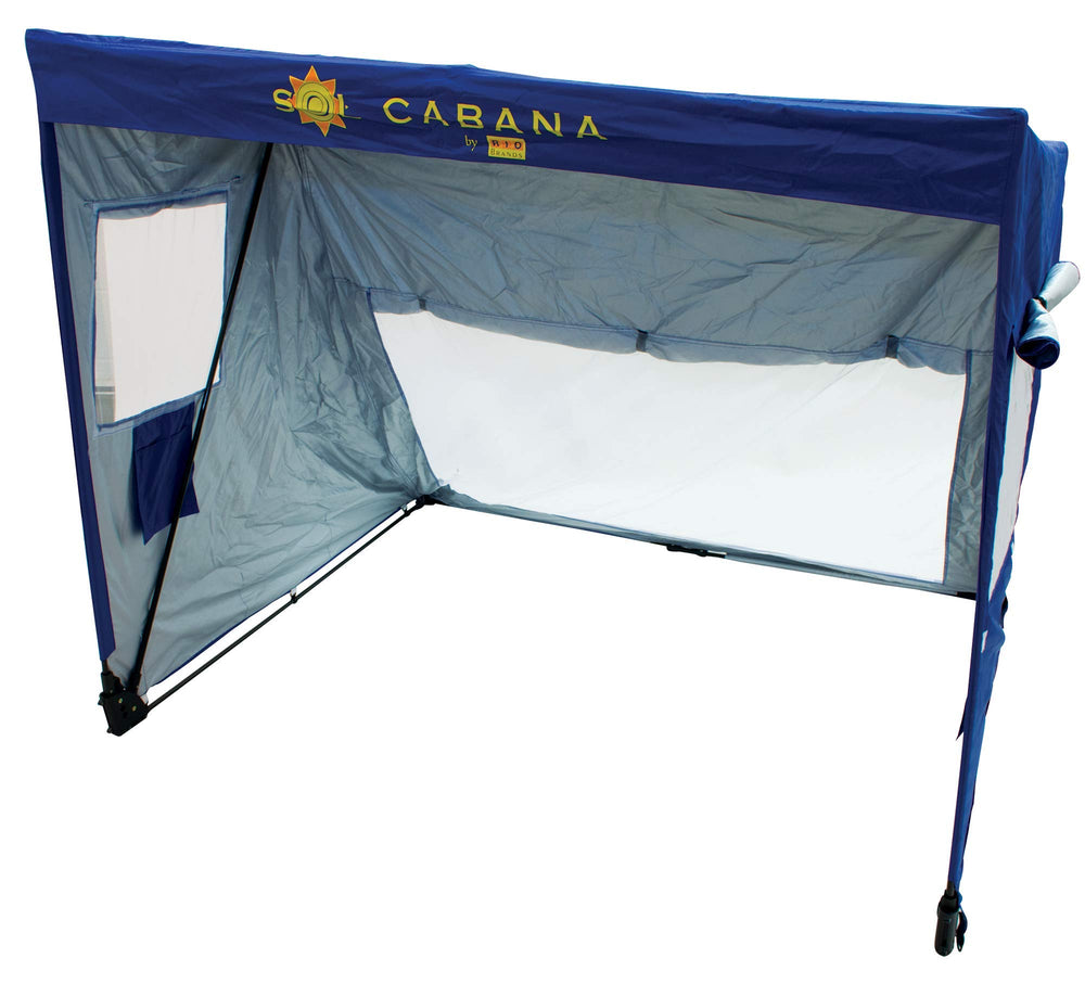 RIO Brands Beach Sol Cabana open-wide cabana entrance for easy access