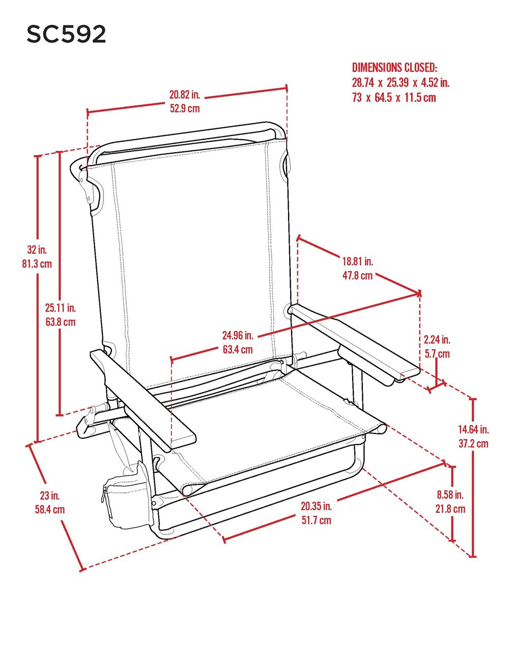 Rio Brands Classic Lay Flat chair showing five reclining positions for personalized comfort.