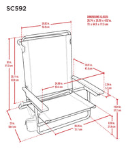 Rio Brands Classic Lay Flat chair showing five reclining positions for personalized comfort.