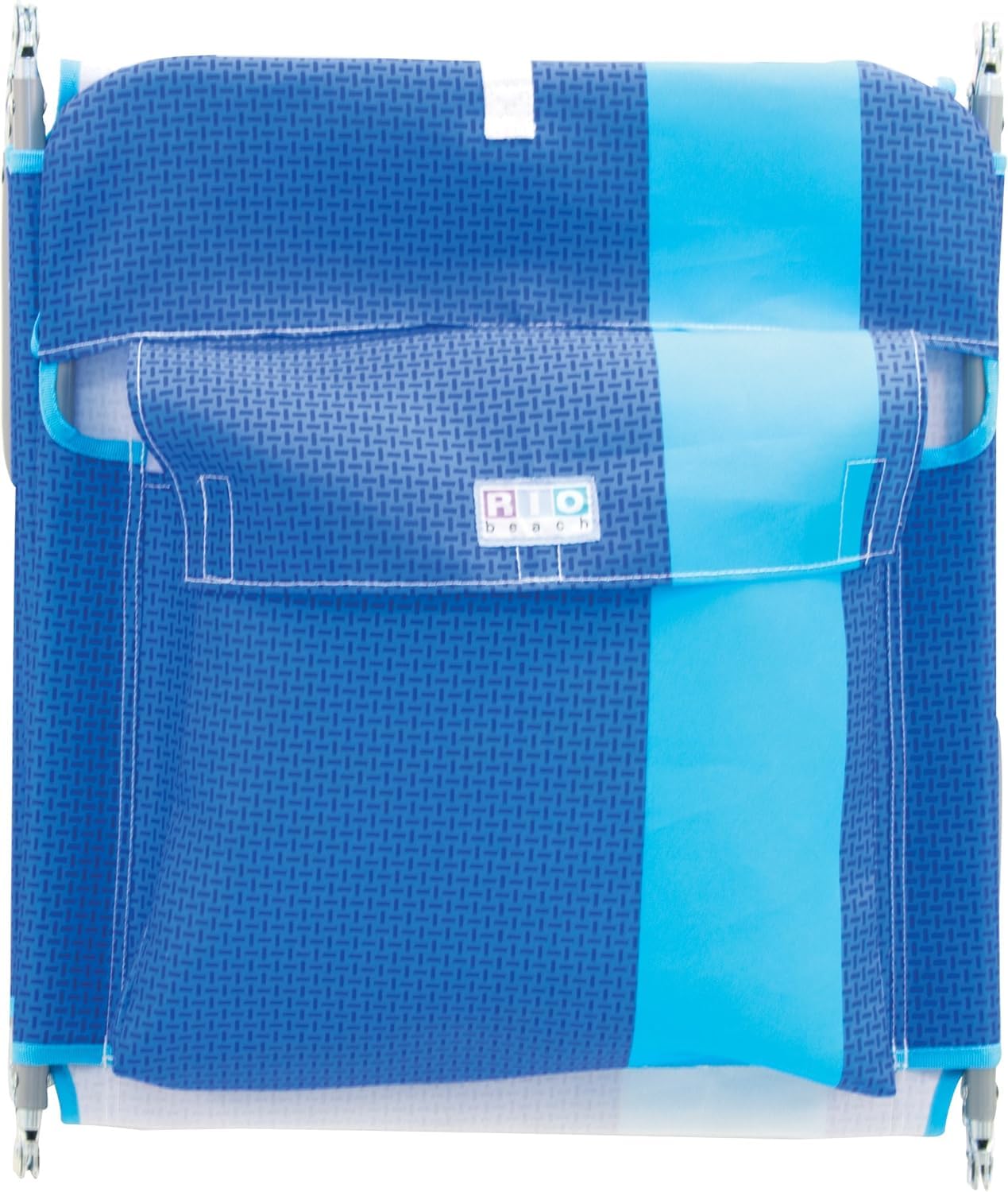 Rio Beach Lounger blue stripe weighs 9 pounds for portability