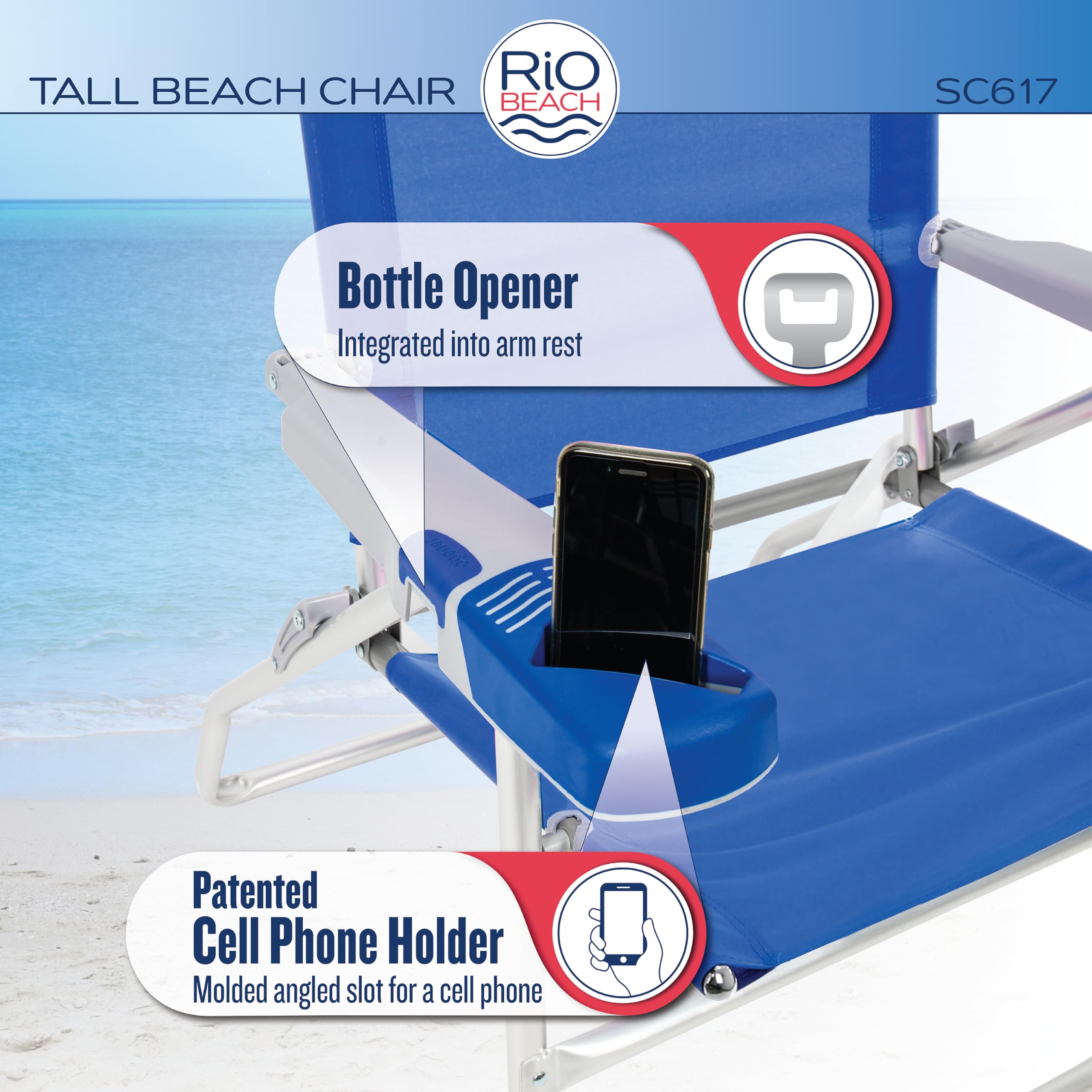 Rio Brands rust-proof aluminum frame ensures durable outdoor use