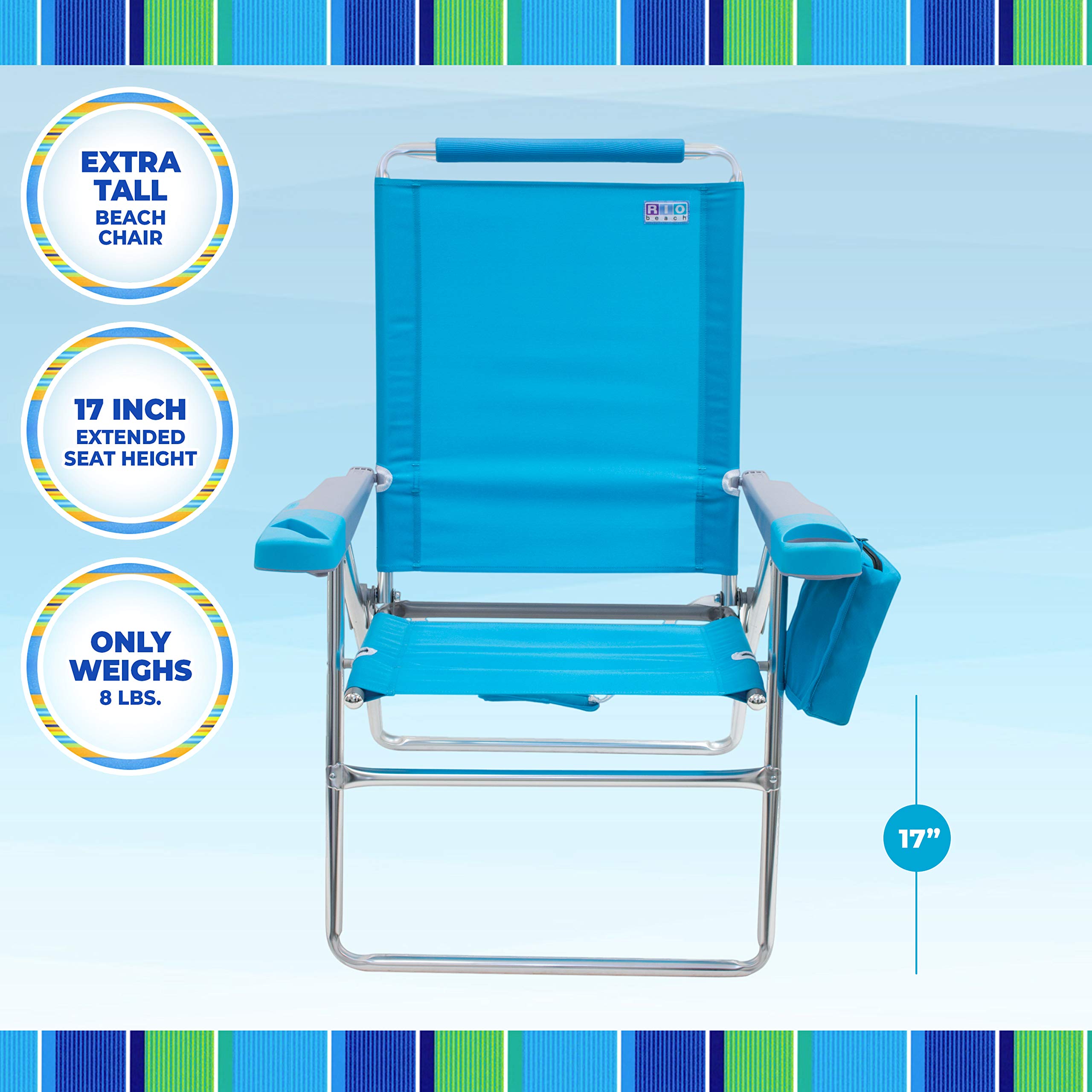 Rio Brands rust-proof aluminum frame provides lasting outdoor durability.