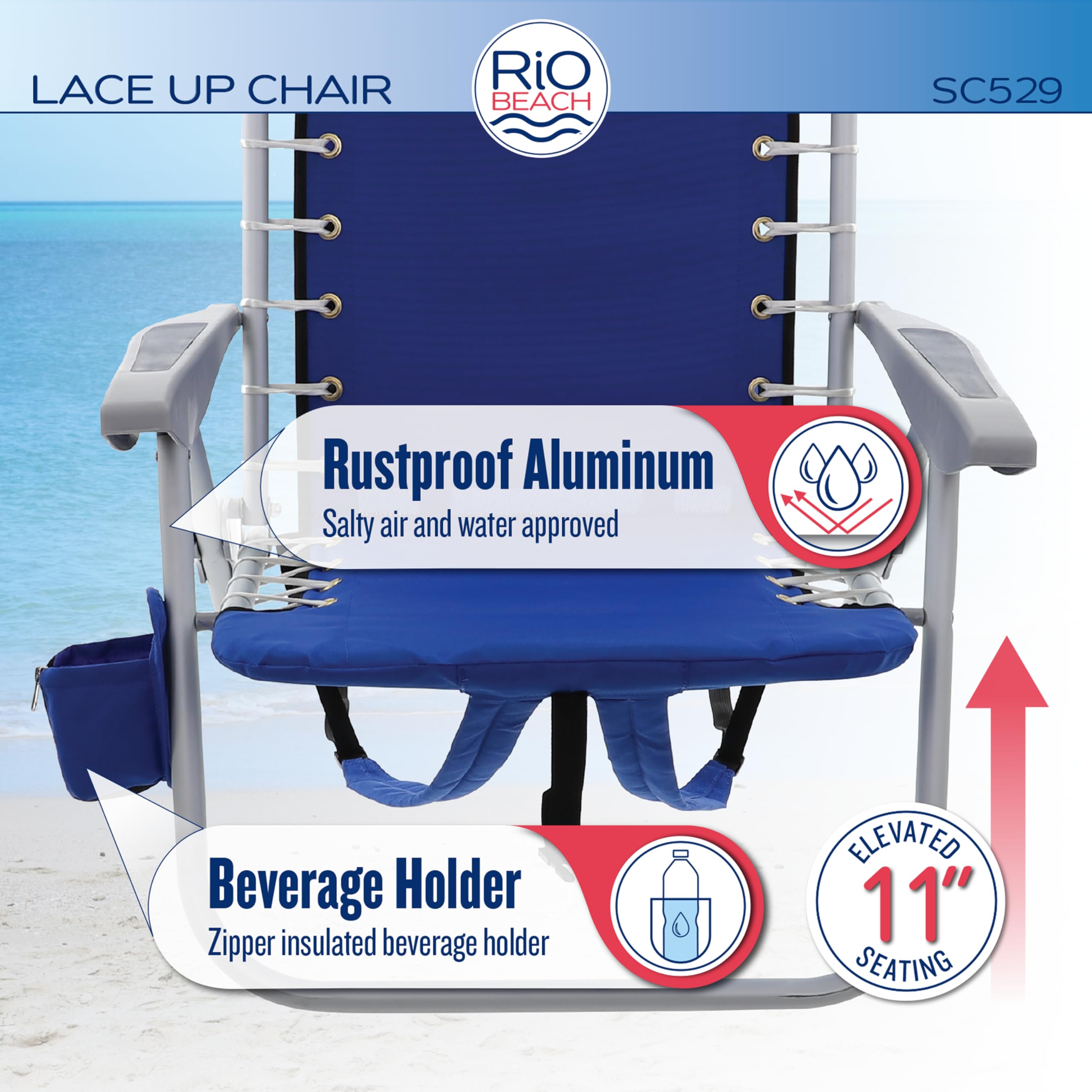 Two-pack Rio Brands beach chairs ready for shared outdoor use.