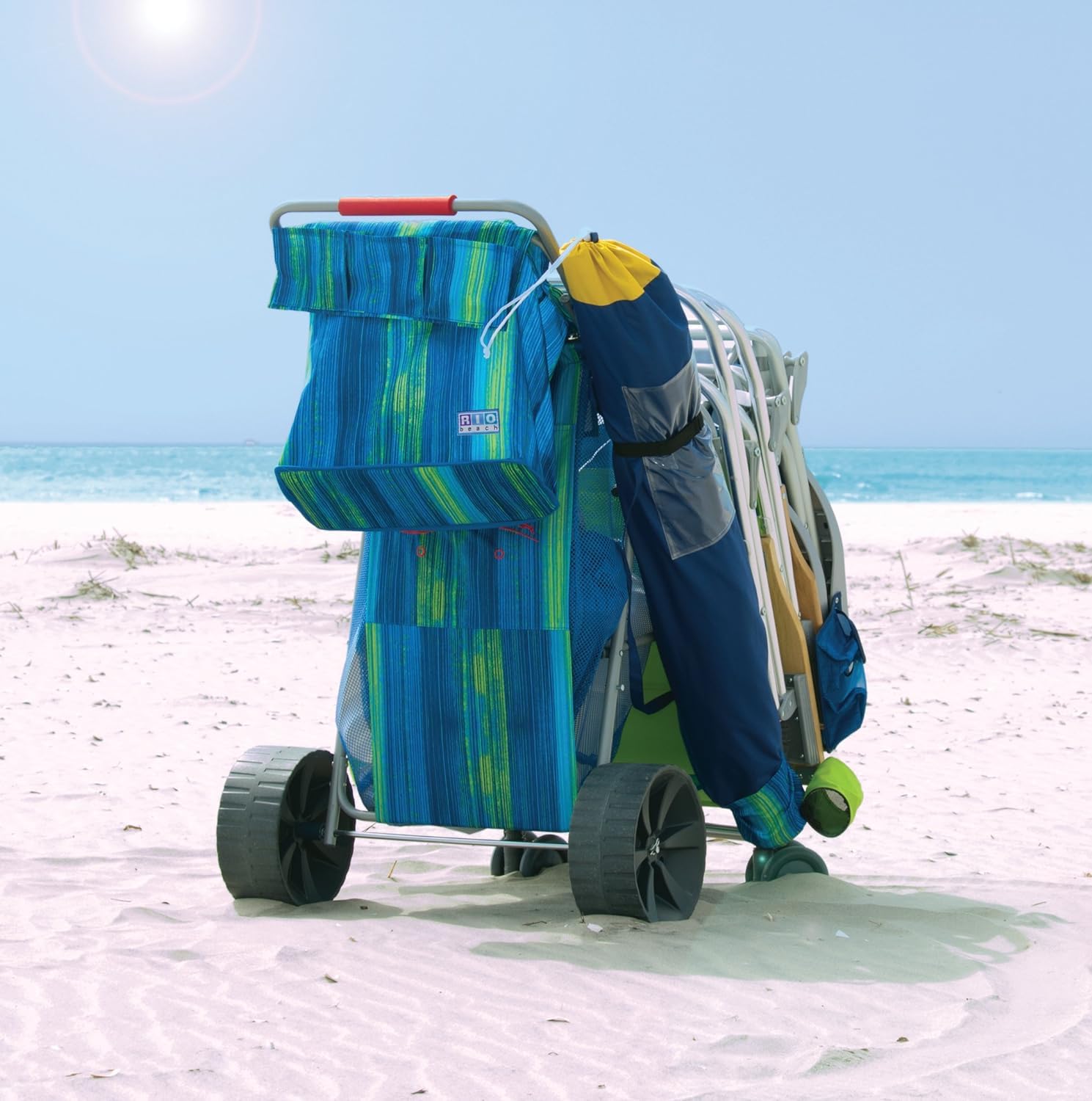 Rio Brands Wonder Wheeler in Blue Print color for beach days