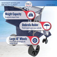 Wonder Wheeler heavy-duty wheels maneuver on sand and grass
