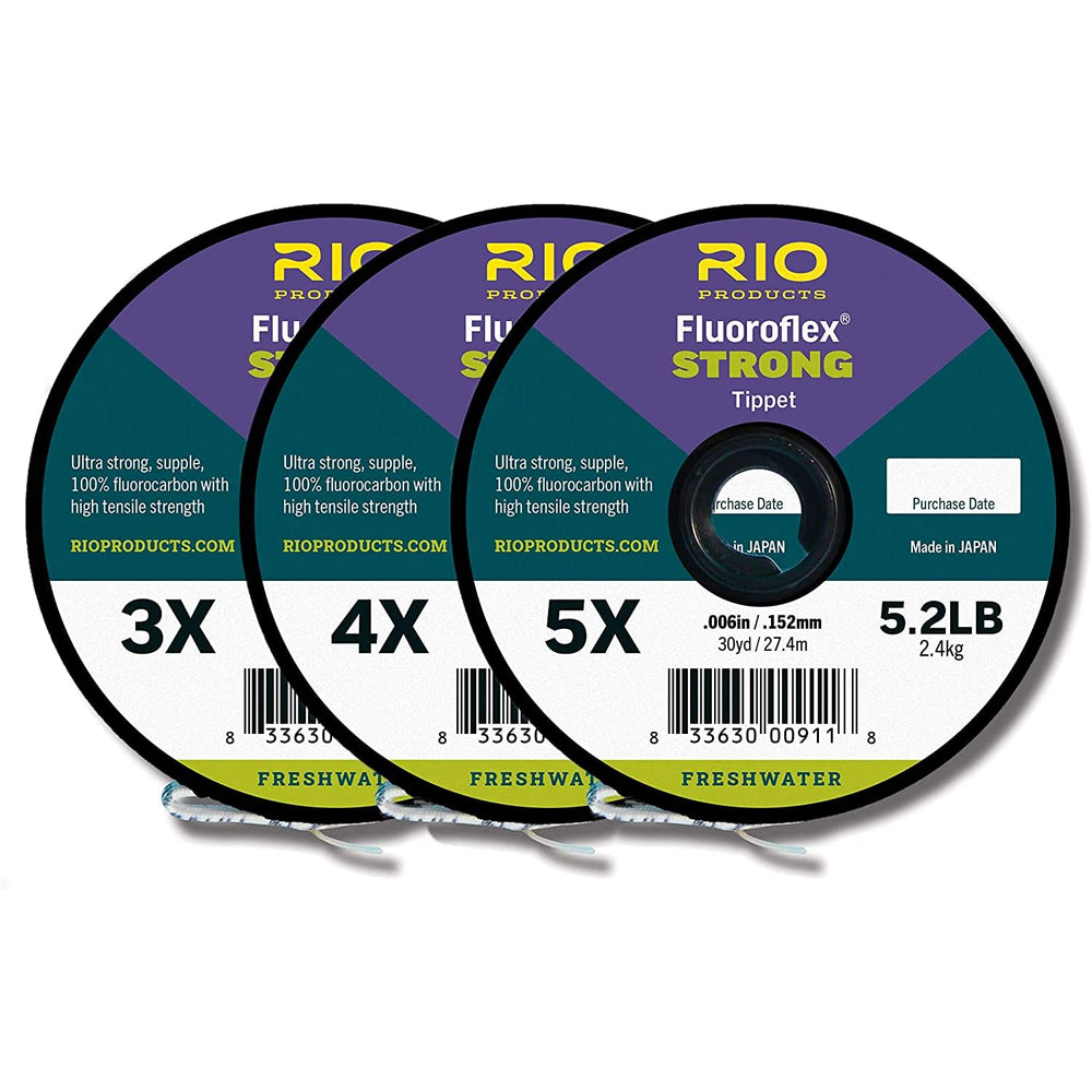 RIO Fluoroflex Strong Tippet 3-Pack 4X-5X spools