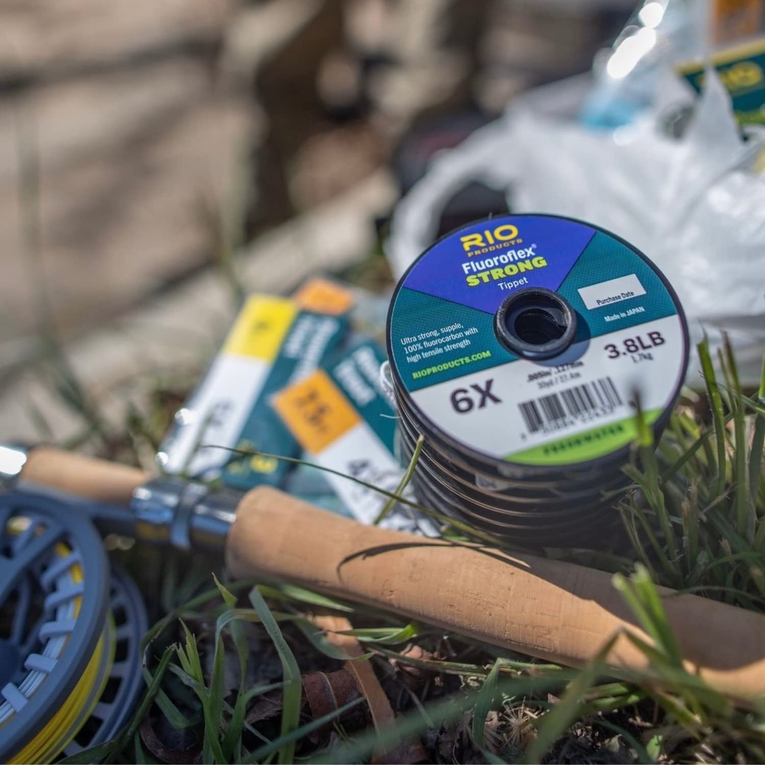 Tippet in use for freshwater fly fishing