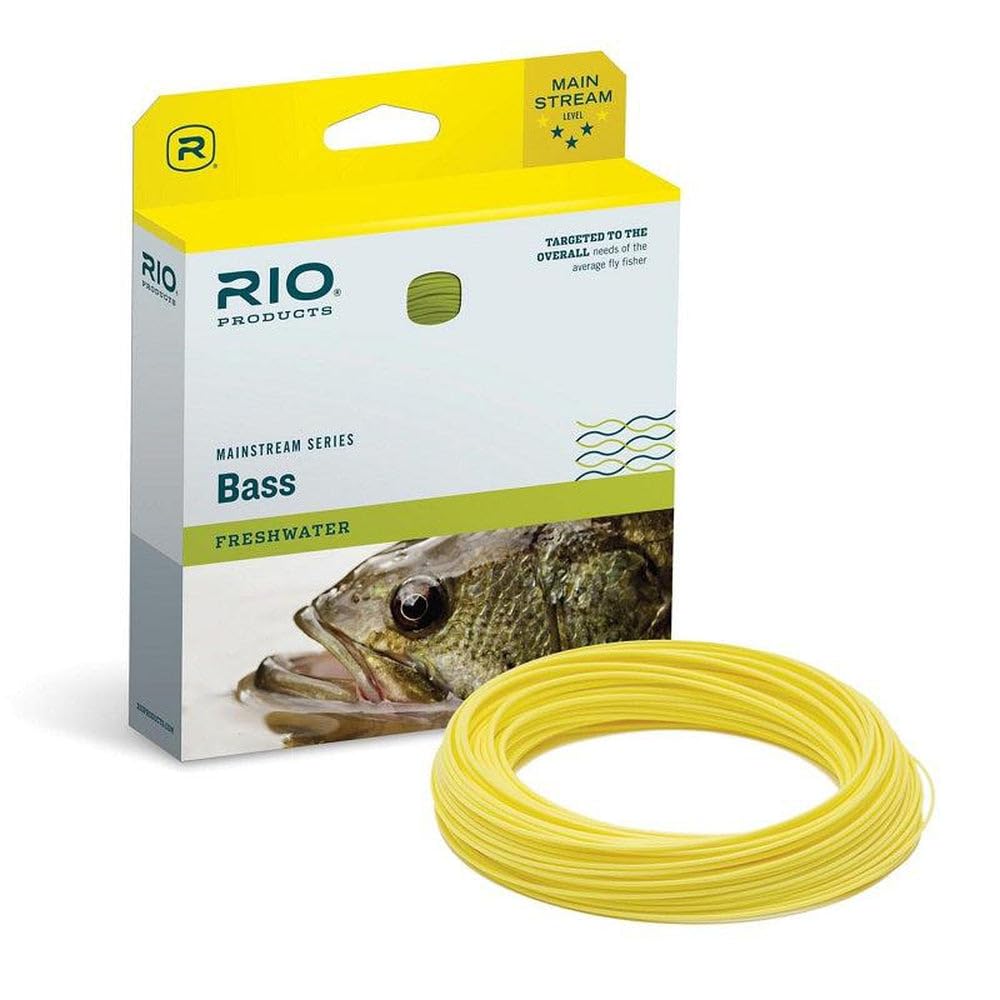 RIO Mainstream bass/pike WF8F yellow fly line for versatile freshwater casting.