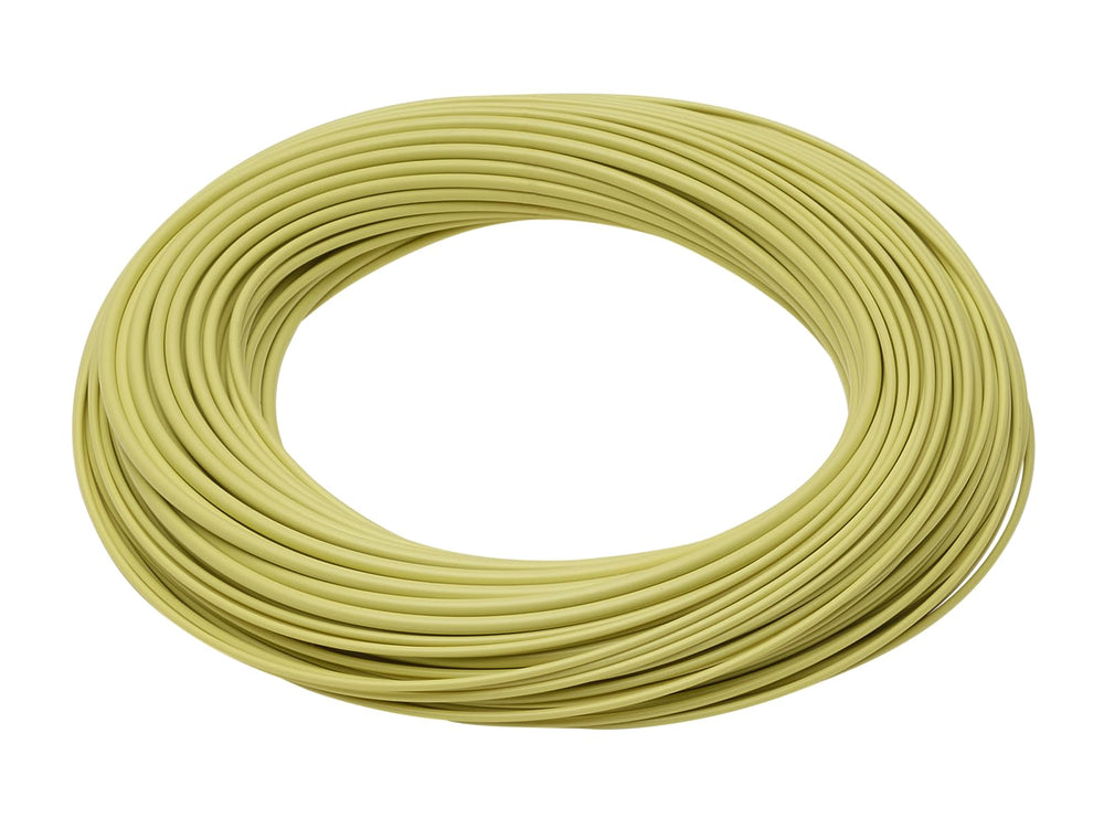 RIO Products Avid Saltwater Fly Line close-up highlights SlickCast coating enabling smoother casts.