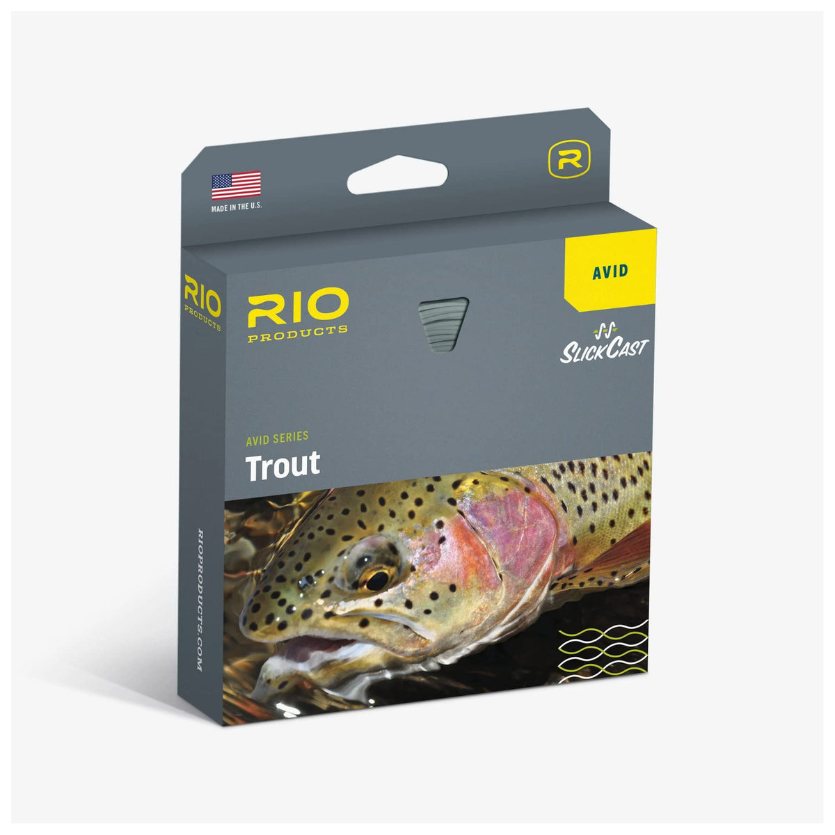 RIO Products Avid Trout Gold fly line closeup highlighting slick surface for smooth casts