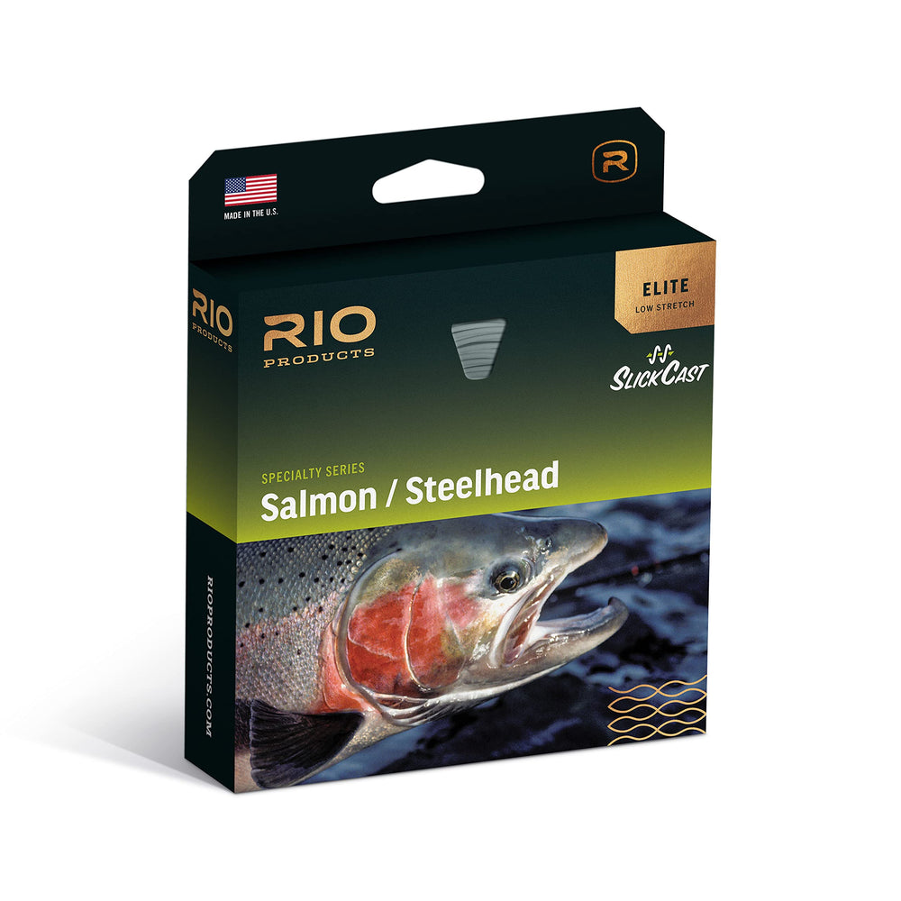 RIO PRODUCTS Elite Salmon/Steelhead fly line with front taper improves control for long-distance swings.