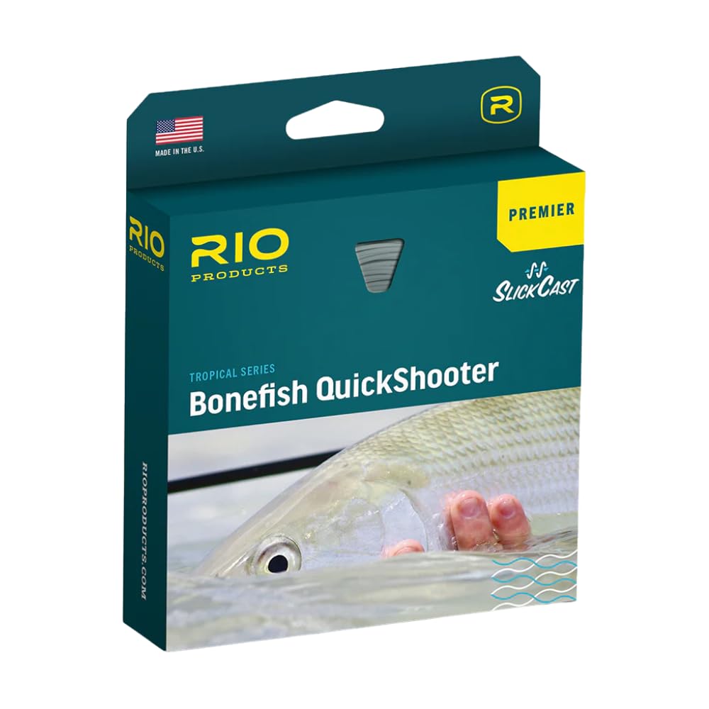 RIO Products Premier Bonefish QuickShooter line in aqua blue aids easy flats casting