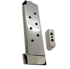 Riot Balls chrome base pad compatibility with Kim Pro Tac-Mag for reliable full-size .45 ACP fit.