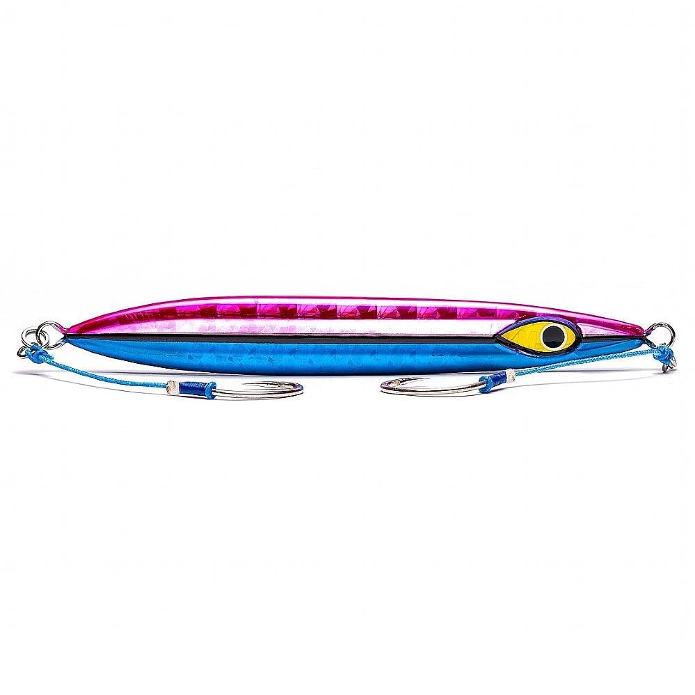 Rip Roller Slow Fall Jig Silver Pink Blue 400g 15oz top view