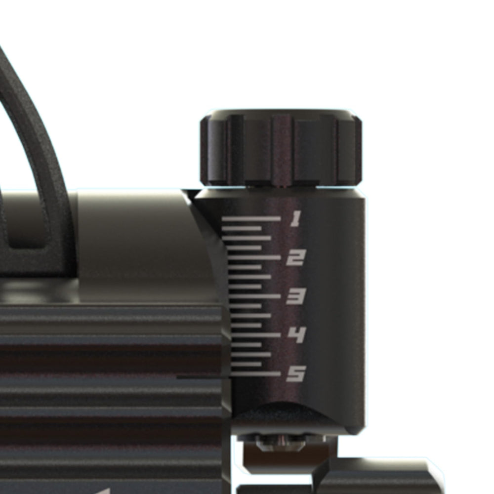 Ripcord micro-adjust mode shows precise left-handed tuning for accurate shots.