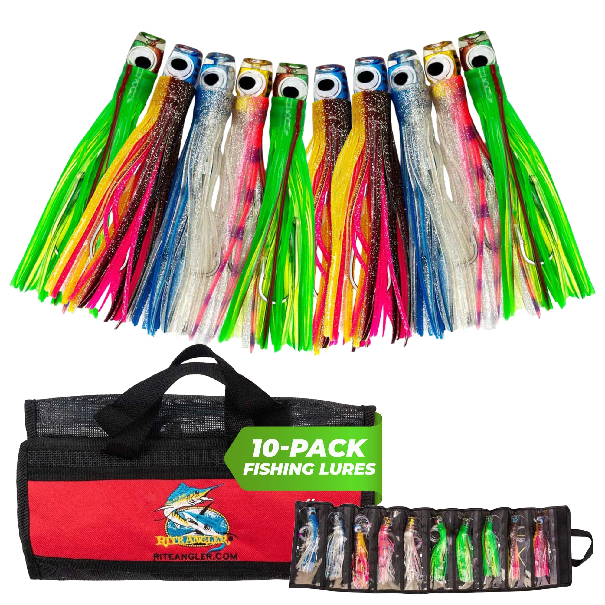 Rite Angler 8-inch chugger jet head lure ready for offshore trolling