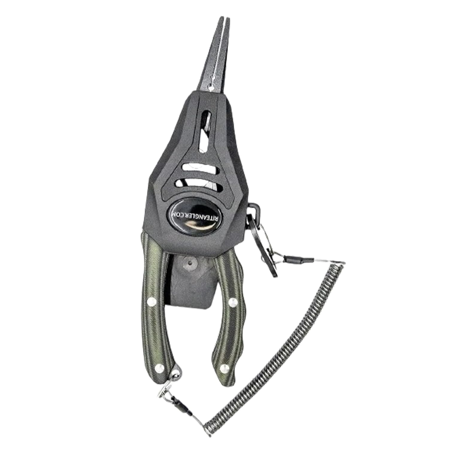 Rite Angler Charlie's Worms pliers with safety lock for secure hook removal.
