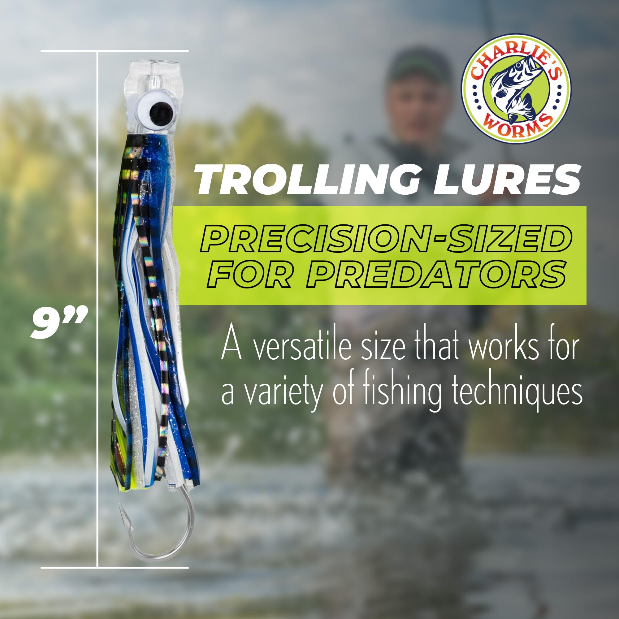 Double-skirt design enhances swim action and reduces weed buildup.