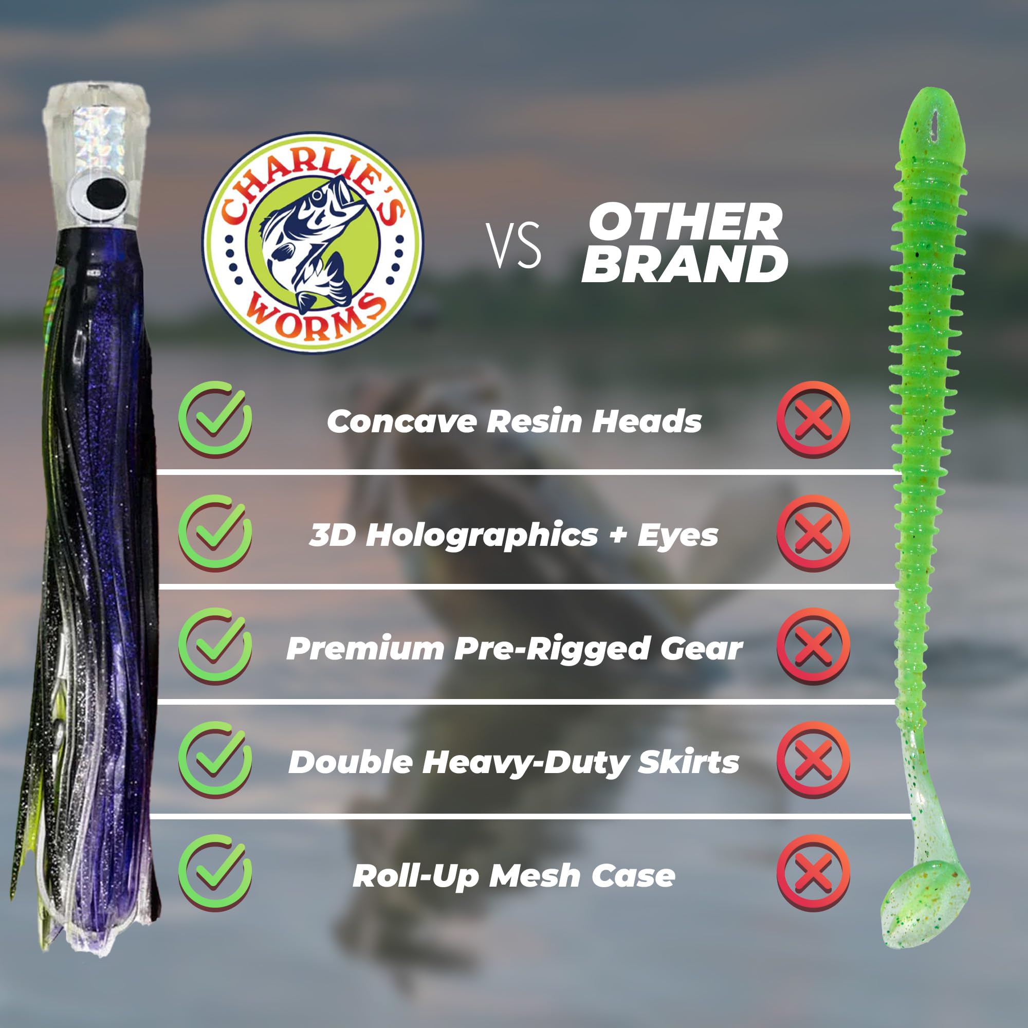 Rite Angler offshore big game lure kit in four colors in black case