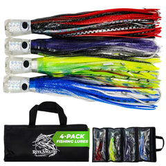 Rite Angler saltwater lure close-up shows 11inch chugger jet head in black for offshore big game
