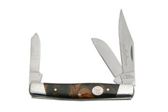Rite Edge 4" Stockman Pocket Knife with 3 stainless blades and black pearl handle