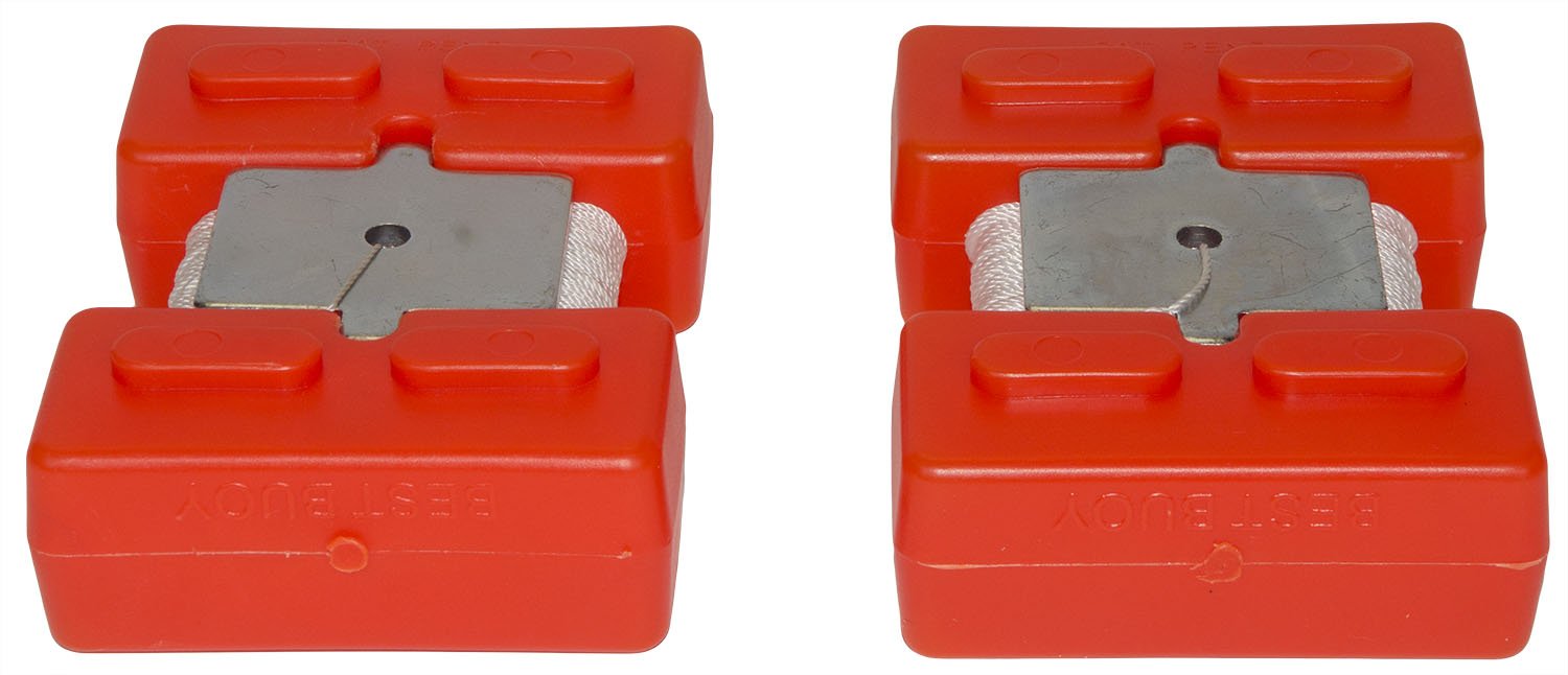 Close-up of 6.5 oz weight and nylon line showing lead-free design