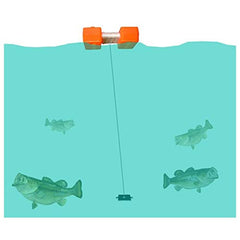 High-visibility UV-coated buoy marker in sun and water