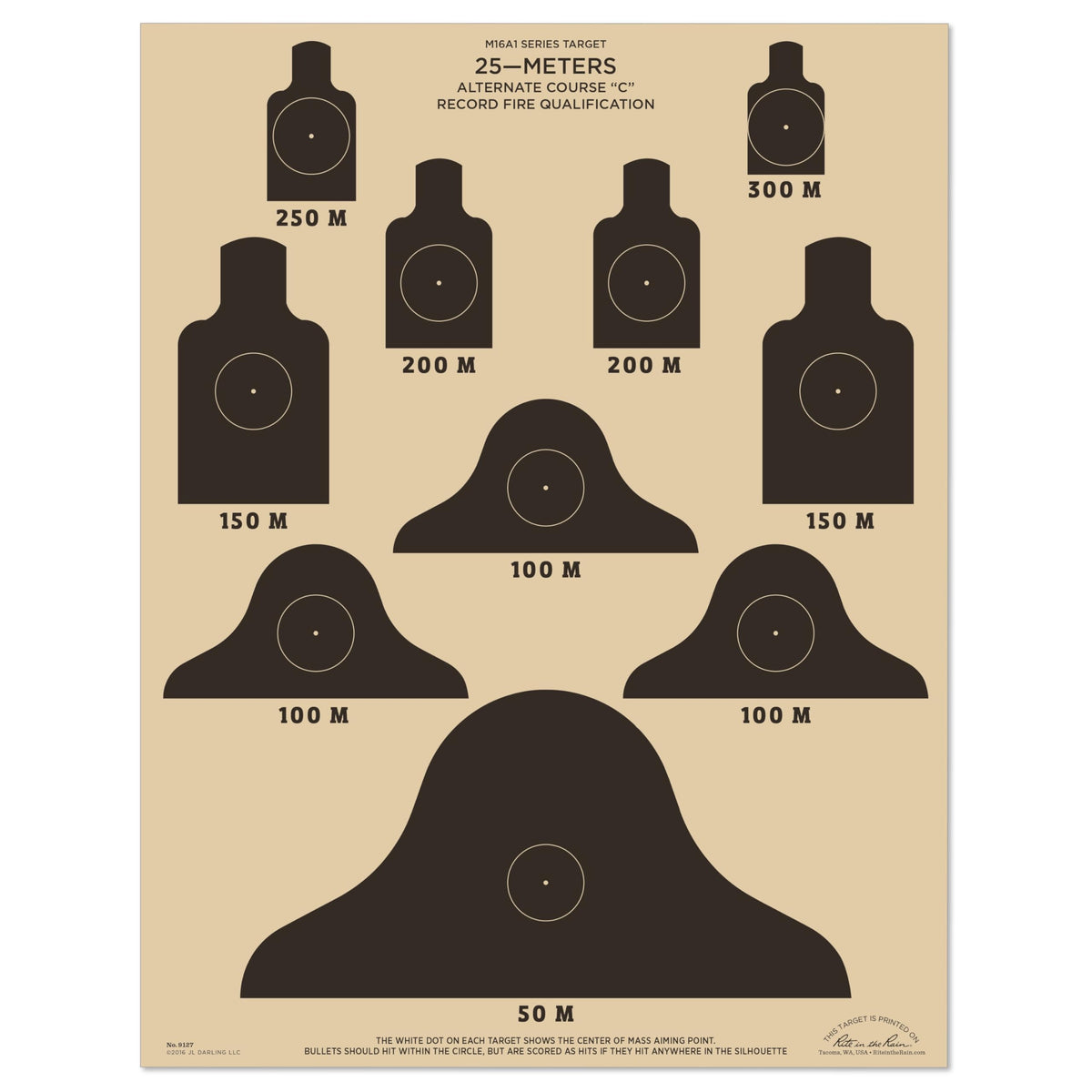 Rite in the Rain Alt C qualification targets for M16A1, 17x22 inches