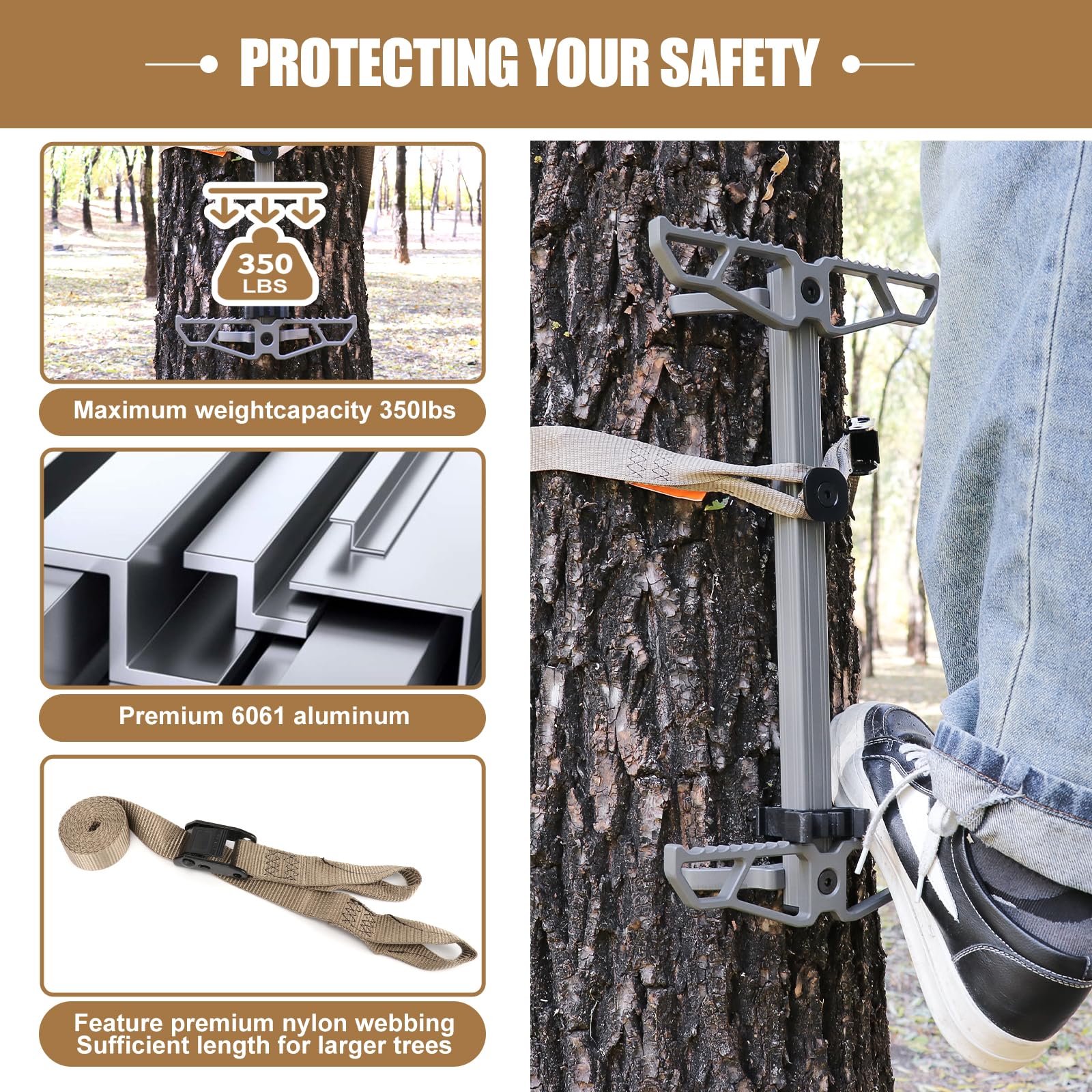 RiteAim climbing sticks slip-resistant-rungs ensure steadier footing in muddy conditions