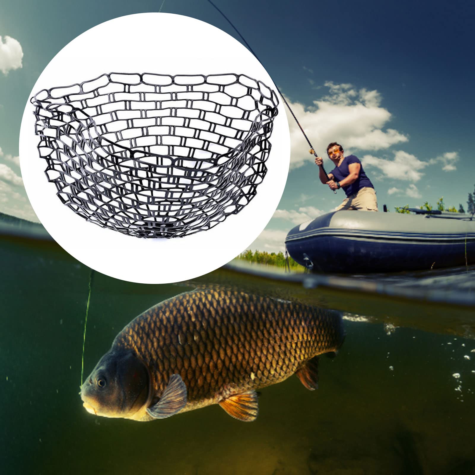 RiToEasysports 40cm depth net; secure netting for larger catches.