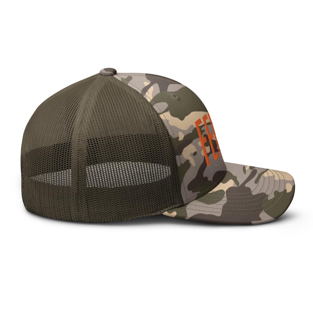 RIVEMUG camo feral hat durable stitching for long lasting wear.