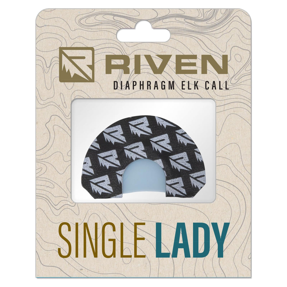 RIVEN elk call in woods demonstrates field-ready design and ease of use.