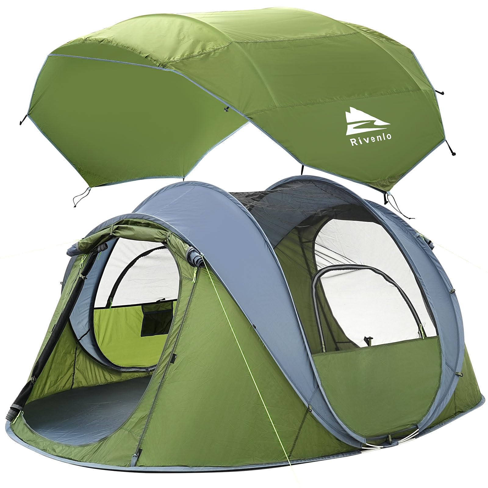 Rivenlo 4-person pop-up tent with starry skylight for cozy night camping