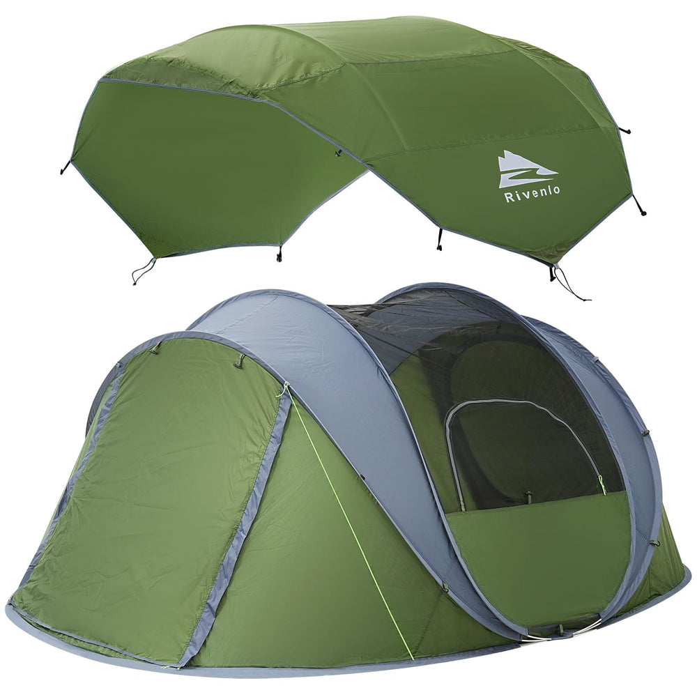 Rivenlo 4p pop-up tent setup enables fast, hassle-free family shelter.