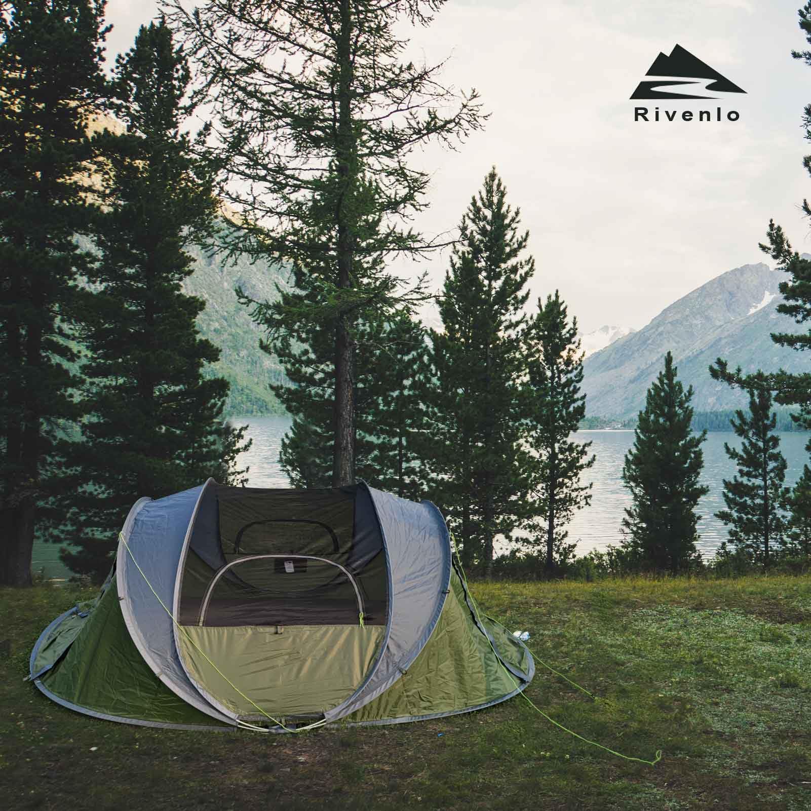 Rivenlo family camping lifestyle image highlights versatile use for outdoors.