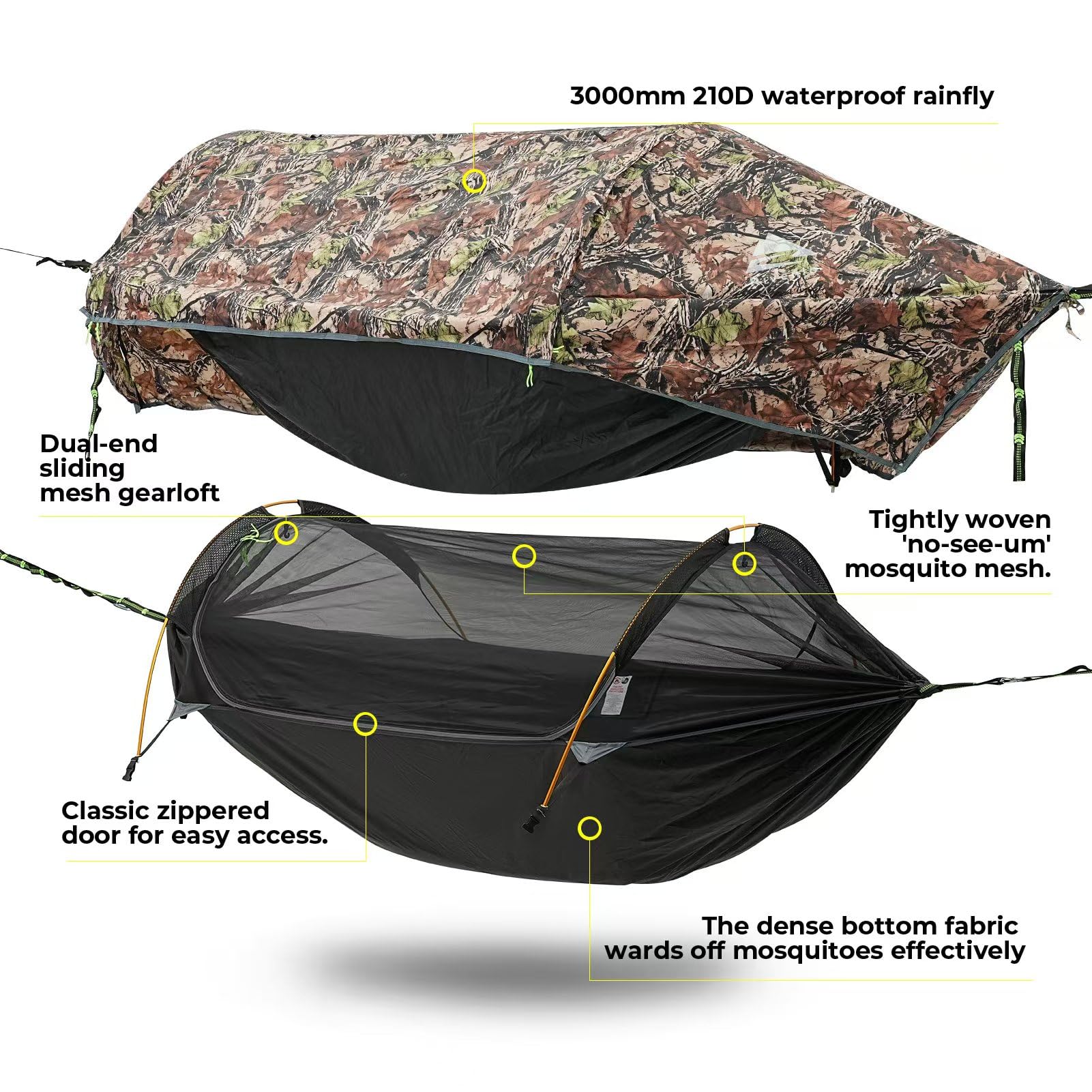 Rivenlo lightweight camping hammock is portable and quick to deploy.
