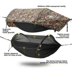 Rivenlo lightweight camping hammock is portable and quick to deploy.